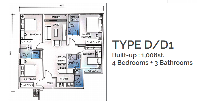 4 bedroom, 3 bathroom