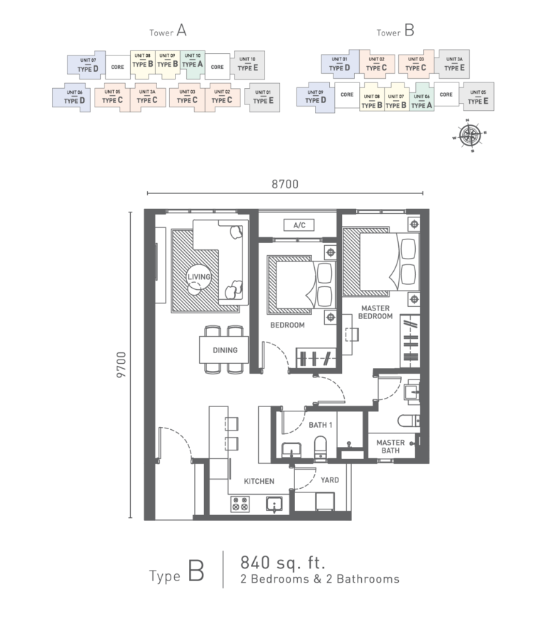 Arunya-Floor-Plan-Type-B | New Property Launch - Kuala Lumpur, Selangor