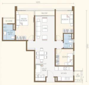 2+1 rooms, 2 baths
