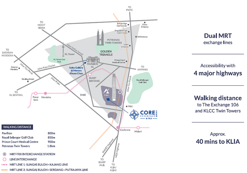 Core Residence is sited in TRX International Financial District, Kuala Lumpur City