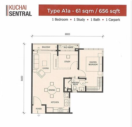 1=1 rooms, 1 bath Suite - 656 sq ft
