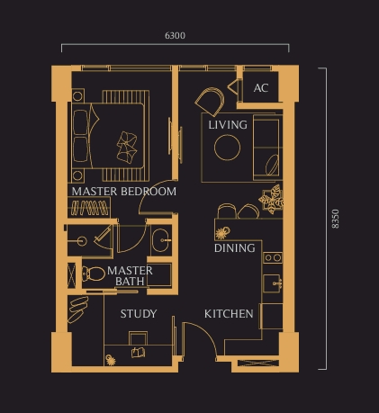 1+1 room condominium - 566 sq ft