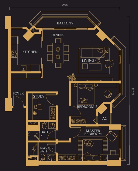 2+1 rooms condo - 1,220 sq ft built up