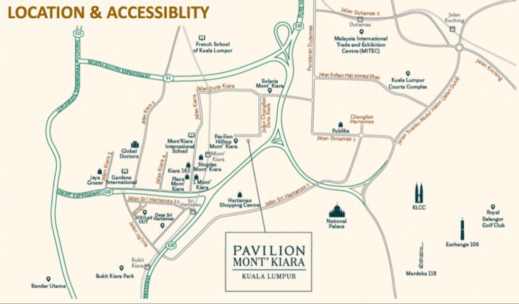PavilionMontKiaraLocationMap New Property Launch Kuala Lumpur